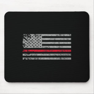 Tapis De Souris Mince Red Line American Usa Drapeau Firemer Suppor