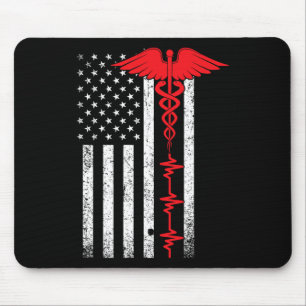 Tapis De Souris Mince Red Line Usa Drapeau Infirmière