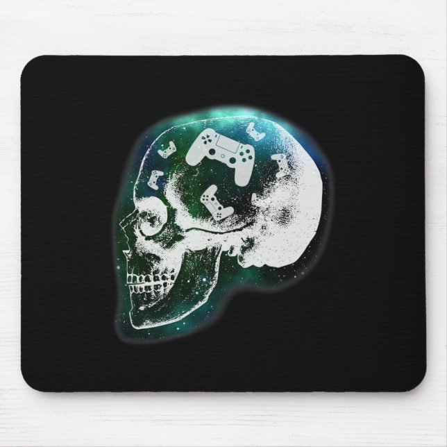 Tapis De Souris Mind Controller Skull Gaming Gamer Mens Boys Teens (Devant)