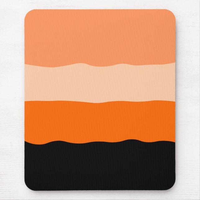 Tapis De Souris Mini-bandes orange et noir ondulé (Devant)