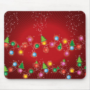 Tapis De Souris Mini coloré brillant d'arbres de Noël