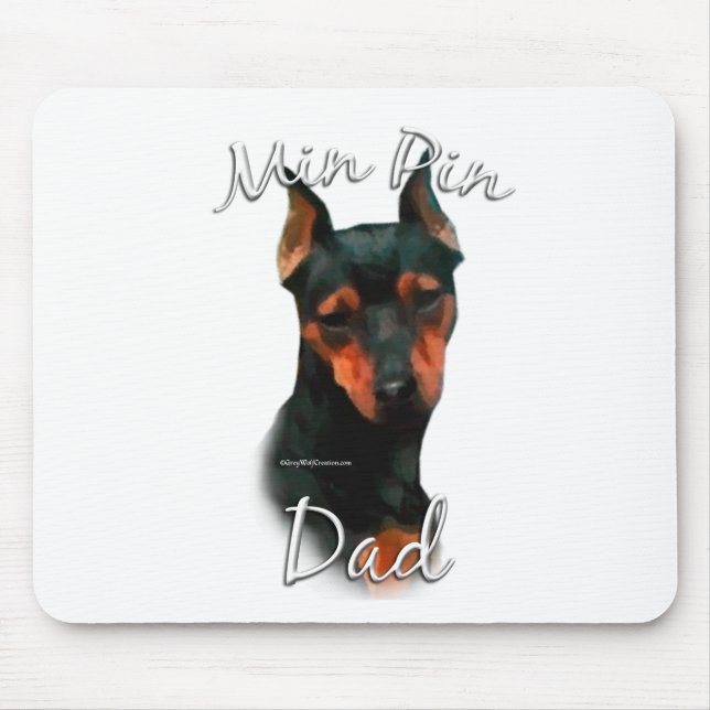 Tapis De Souris Miniature Pinscher (noir) Papa 2 (Devant)