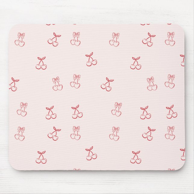 Tapis De Souris Minimalisme de contour de cerise (Devant)