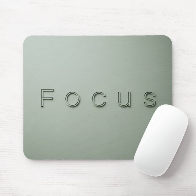Tapis De Souris Minimalisme Moderne FOCUS Citation Esthétique Vert (Avec souris)