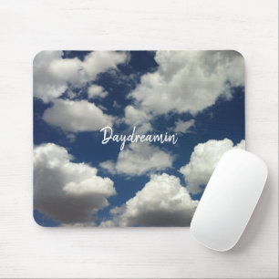 Tapis De Souris Minimalist Cloudy Blue Sky Daydreamin Typography