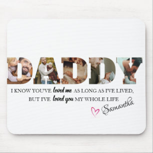 Tapis De Souris Minimalist DADDY Photo Collage Happy Father's Day