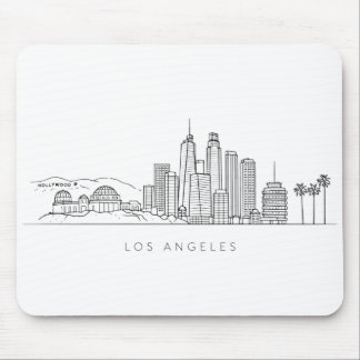 Tapis De Souris Minimalist Los Angeles Skyline Illustration