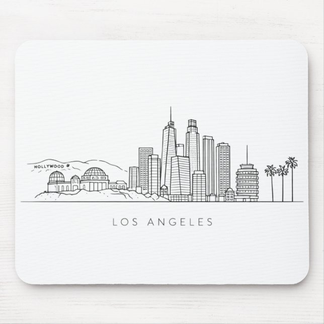 Tapis De Souris Minimalist Los Angeles Skyline Illustration (Devant)