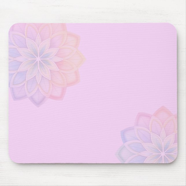 Tapis De Souris Minimalist Pastel Rainbow Floral (Devant)