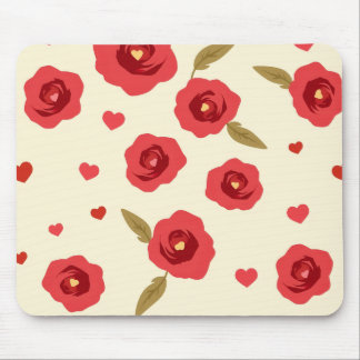 Tapis De Souris Minimalist Red Roses Mouse Pad