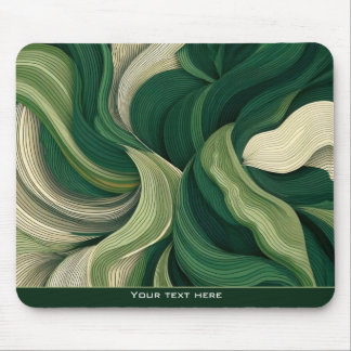 Tapis De Souris Minimaliste Abstrait Nature Botanique Vert Terreux