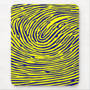 Tapis De Souris Minimaliste d'empreintes digitales jaunes