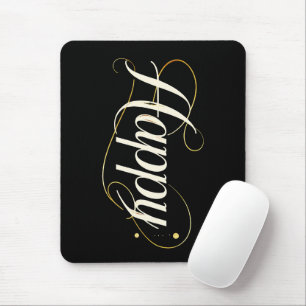 Tapis De Souris Minimaliste Élégant Or Typographie Joyeuse - Class