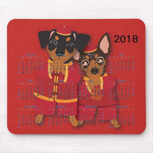 Tapis de souris minimum chinois de calendrier de (Devant)