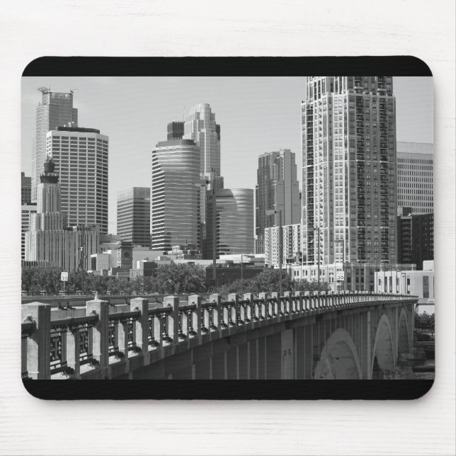 Tapis De Souris Minneapolis Skyline En Plein Jour (Devant)