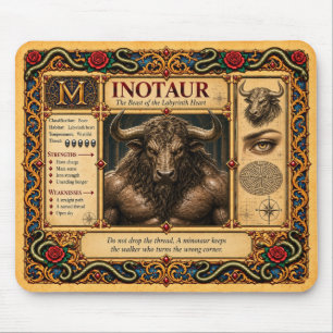 Tapis De Souris Minotaure, Art du Bestiaire Médiéval