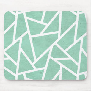 Tapis De Souris Mint green and white mosaic pattern