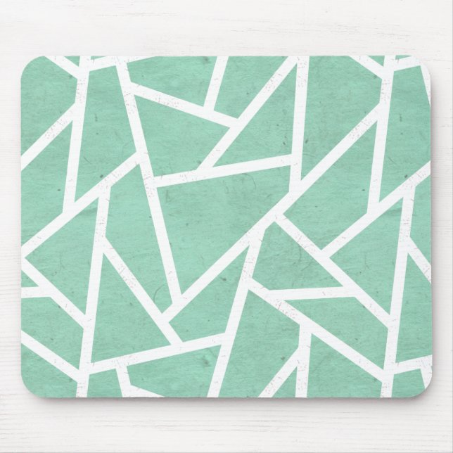 Tapis De Souris Mint green and white mosaic pattern (Devant)