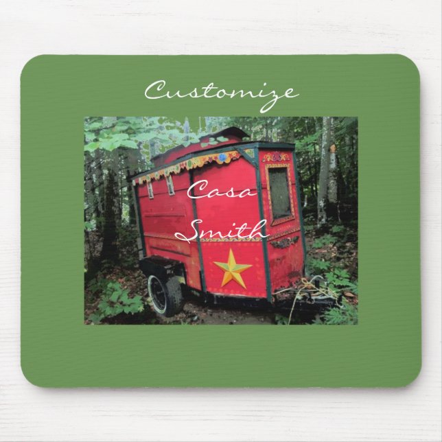 Tapis De Souris Minuscule caravane rouge tzigane customisée Thunde (Devant)