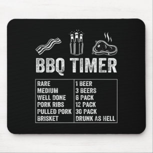 Tapis De Souris Minuteur BBQ Citation Drôle Bière Grill Papa Barbe
