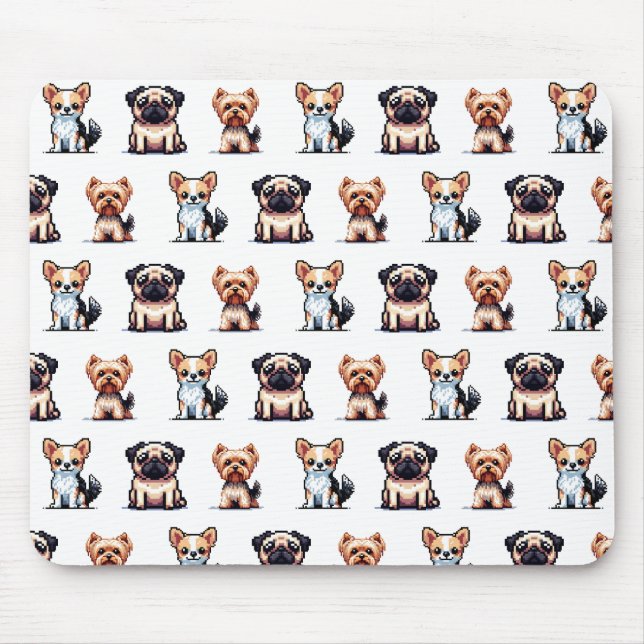 Tapis De Souris Minydogs pixelart Mousepad (Devant)