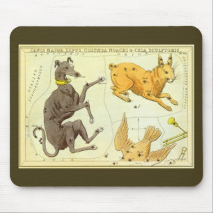 Tapis De Souris Miroir d'Urania, Carte céleste astronomique vintag