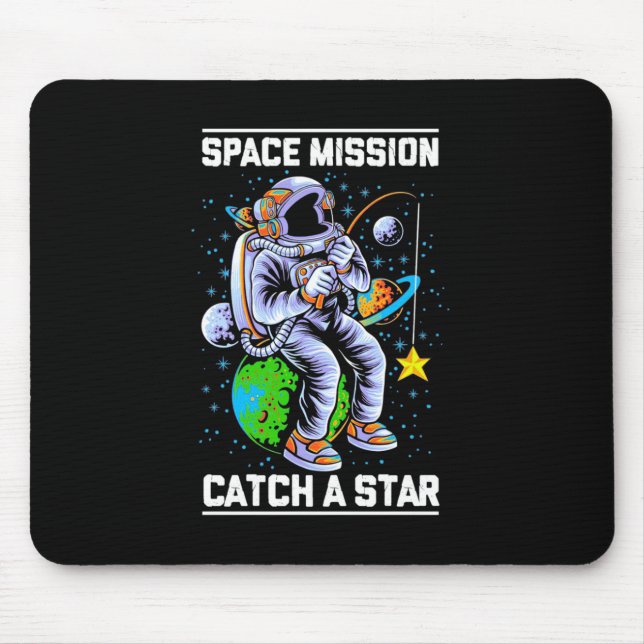 Tapis De Souris Mission spatiale astronaute Attraper une étoile (Devant)