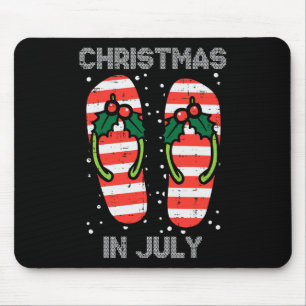 Tapis De Souris Mistletoe Flip Flops Noël en Juillet Eté Xma