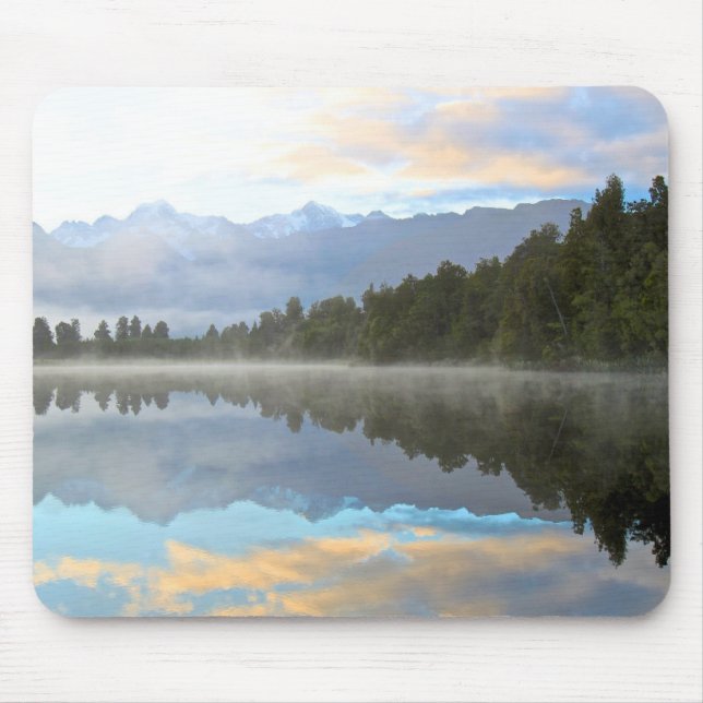 Tapis De Souris Misty Lake Trees Reflection Tranquil Nature Photo (Devant)