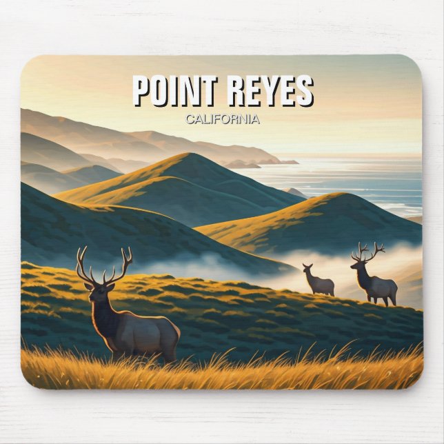 Tapis De Souris Misty Point Reyes National Seashore Elk (Devant)