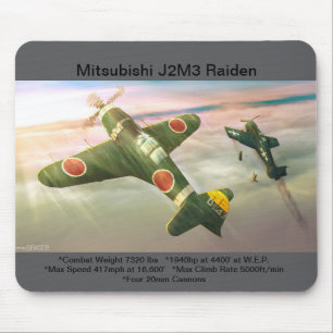 Tapis De Souris Mitsubishi J2M3 Raiden avion mousepad