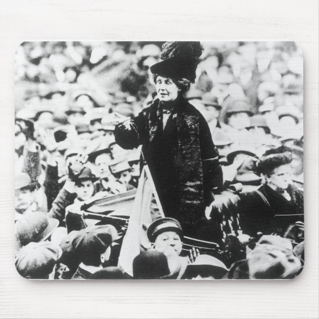 Tapis De Souris Mme Emmeline Pankhurst Addressing une foule (Devant)