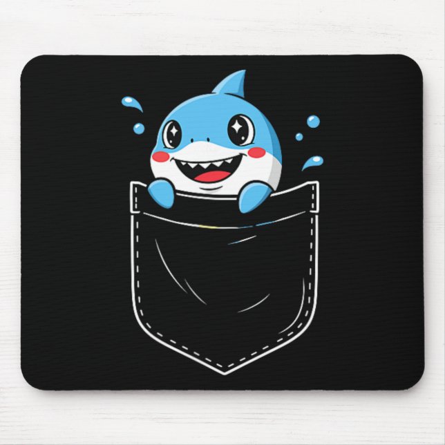 Tapis De Souris Mmème de poche de requin mignon drôle (Devant)