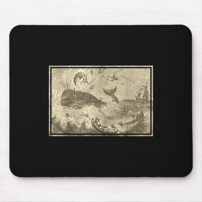 Tapis De Souris Moby attaquant les bateaux baleiniers  (Devant)