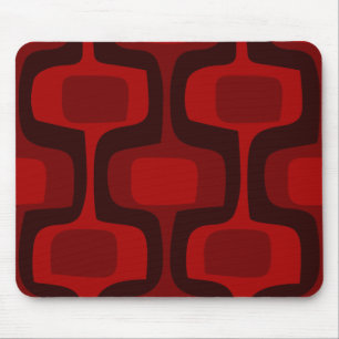 Tapis De Souris Mod rétro Bourgogne rouge Mousepad noir