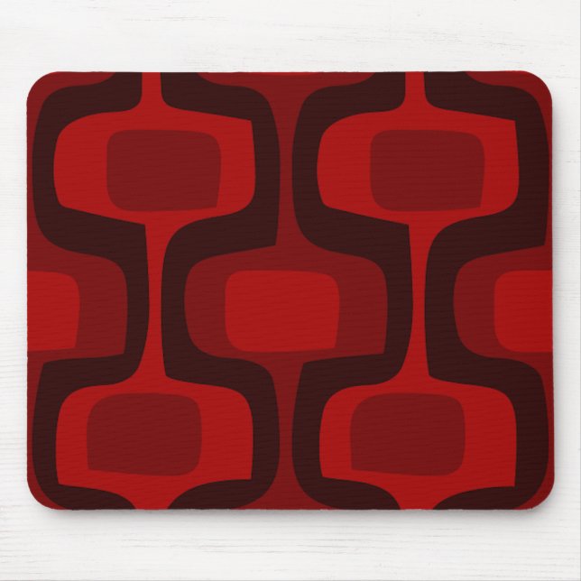 Tapis De Souris Mod rétro Bourgogne rouge Mousepad noir (Devant)