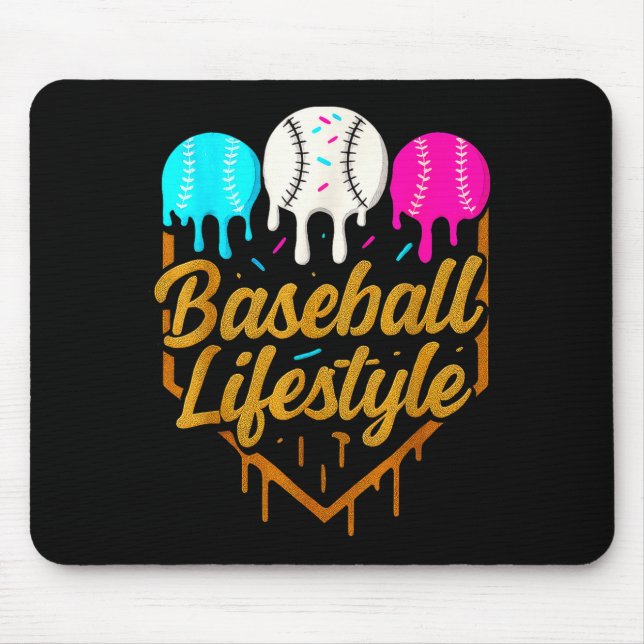Tapis De Souris Mode de vie baseball, glace à l'égouttement baseba (Devant)
