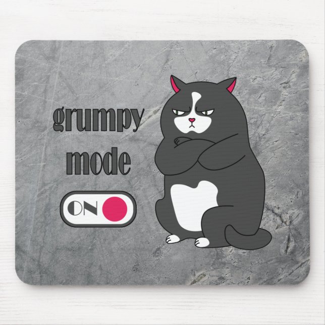 Tapis De Souris Mode grumeux sur drôle de gros chat  (Devant)