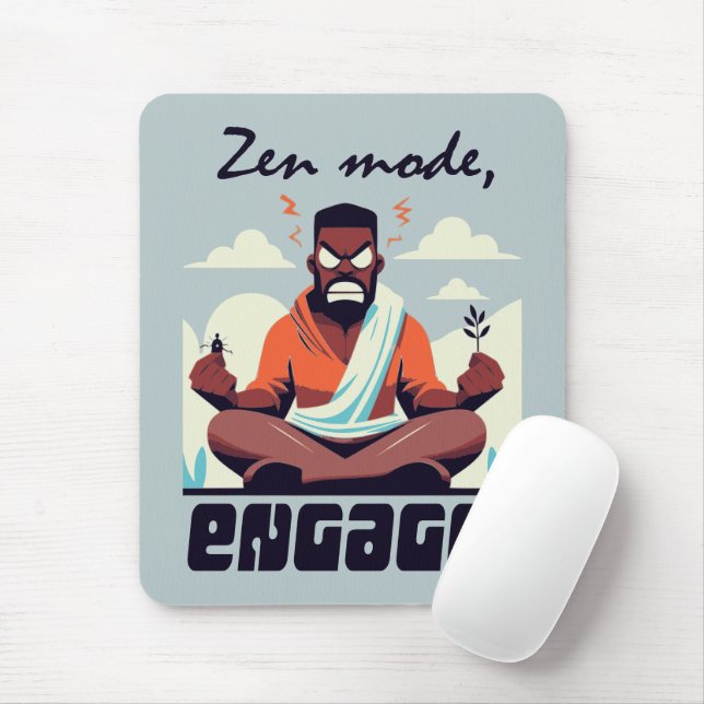 Tapis De Souris Mode zen, engagez-vous ! ⚡ Adulte est un Glitch (Avec souris)