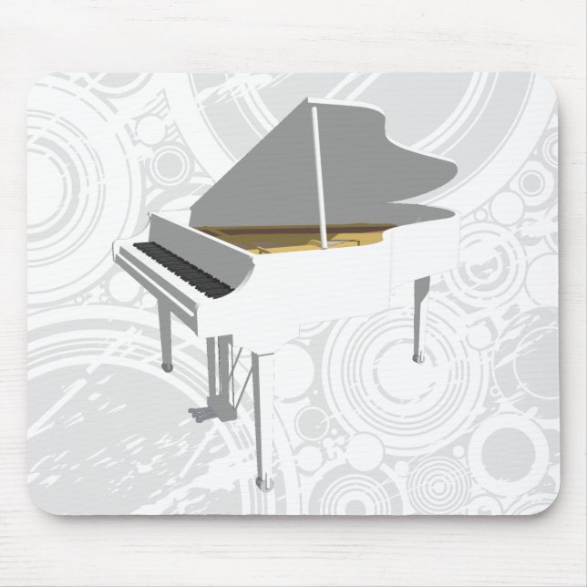 Tapis De Souris modèle 3D : Piano à queue blanc : Mousepad (Devant)