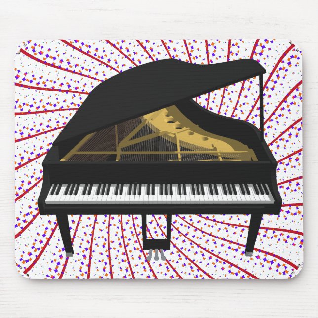 Tapis De Souris Modèle 3D : Piano noir grand : (Devant)
