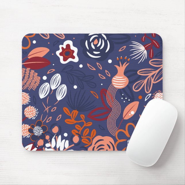 Tapis De Souris Modèle Abstrait de floraison pourpre printanière (Avec souris)