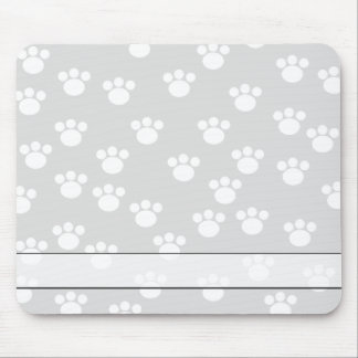 Tapis De Souris Modèle blanc et gris-clair d'empreinte de patte