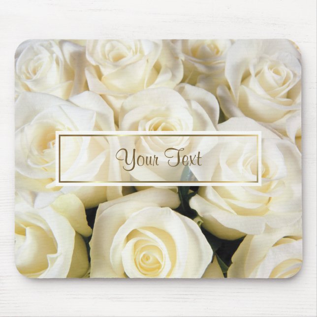 Tapis De Souris Modèle blanc Rose Elegance (Devant)