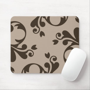 Tapis De Souris Modèle Damask, Damask Brown, Damask français