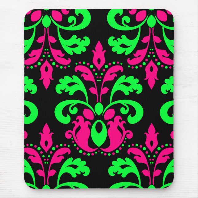 Tapis De Souris Modèle damassé coloré (Devant)