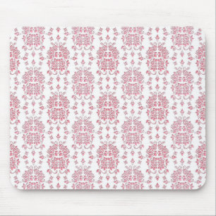 Tapis De Souris Modèle damassé de style floral aux roses roses