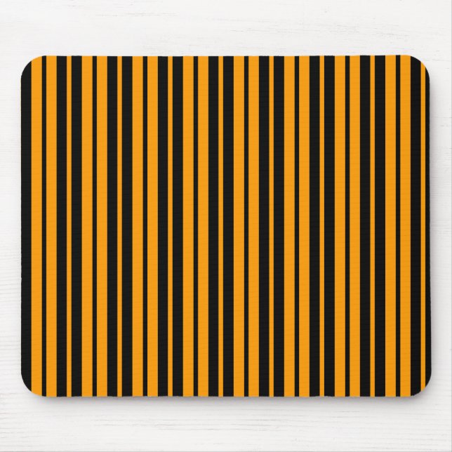 Tapis De Souris Modèle de bande verticale orange noir (Devant)