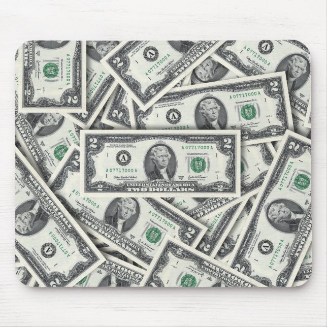 Tapis De Souris Modèle de billet de 2 dollars (Devant)