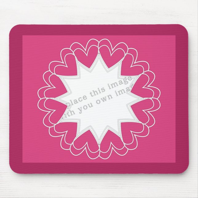 Tapis De Souris Modèle de cadre de coeur (Devant)